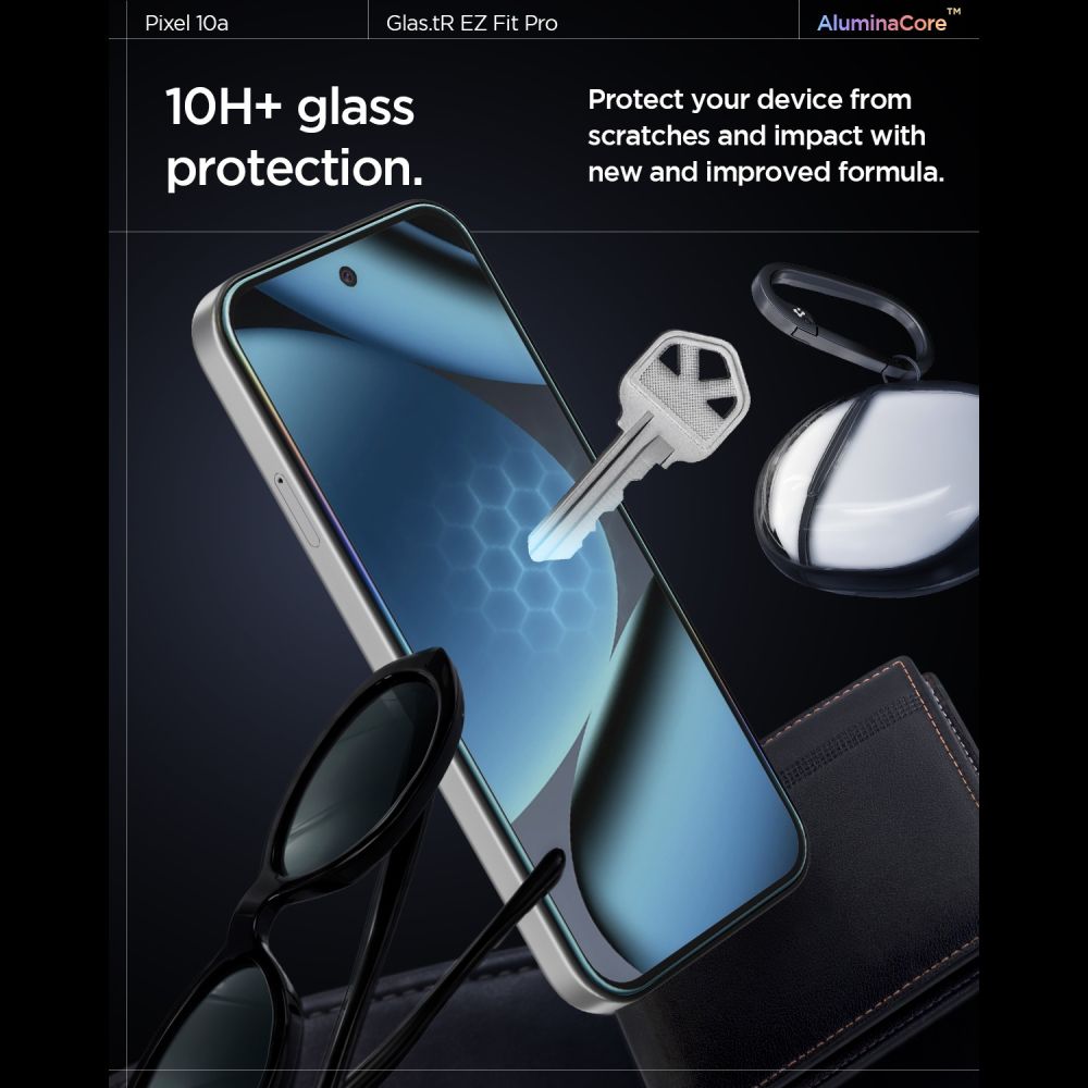 Spigen Glas.tR EZ Fit Pro 2-pakke af skærmbeskytter af hærdet glas til Google Pixel 10A