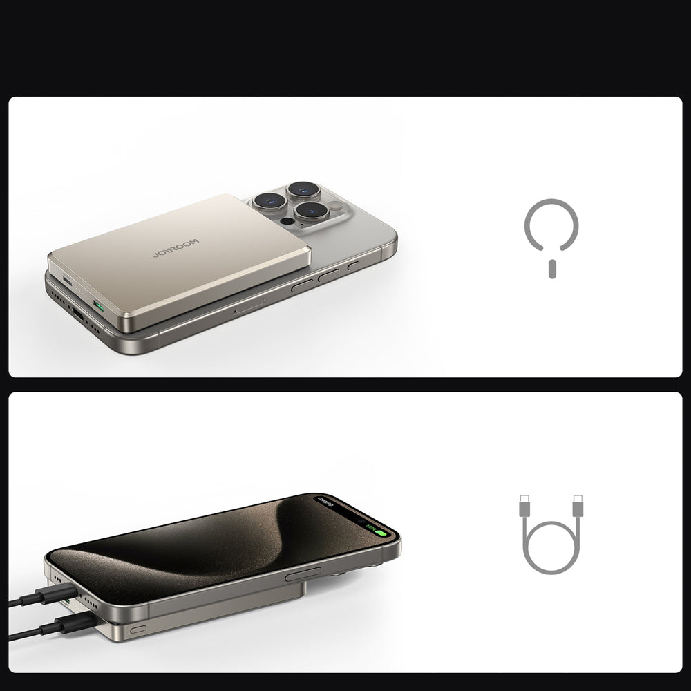 Joyroom JR-PBM08 Pro Powerbank 22.5W 10000mAh with Wireless Charging 2x USB-C - Titanium