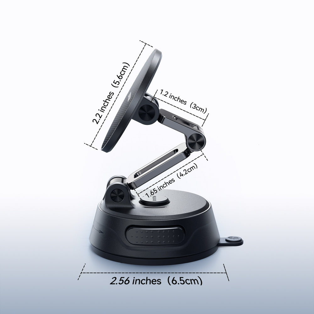 Joyroom JR-ZS51 magnetisk bilholder med sugekop til forrude eller instrumentbræt - sort