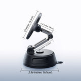 Joyroom JR-ZS51 magnetisk bilholder med sugekop til forrude eller instrumentbræt - sort