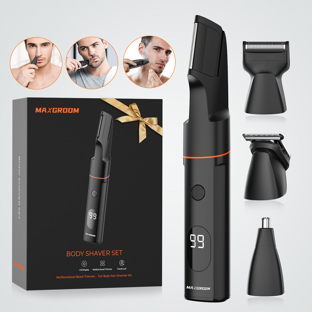 MAXGROOM LK-881 multifunktions trimmer med udskiftelige spidser - sort