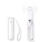 Jisulife håndholdt ventilator Life8 Plus bærbar USB-ventilator med Power Bank-funktion 4500mAh og lommelygte - hvid