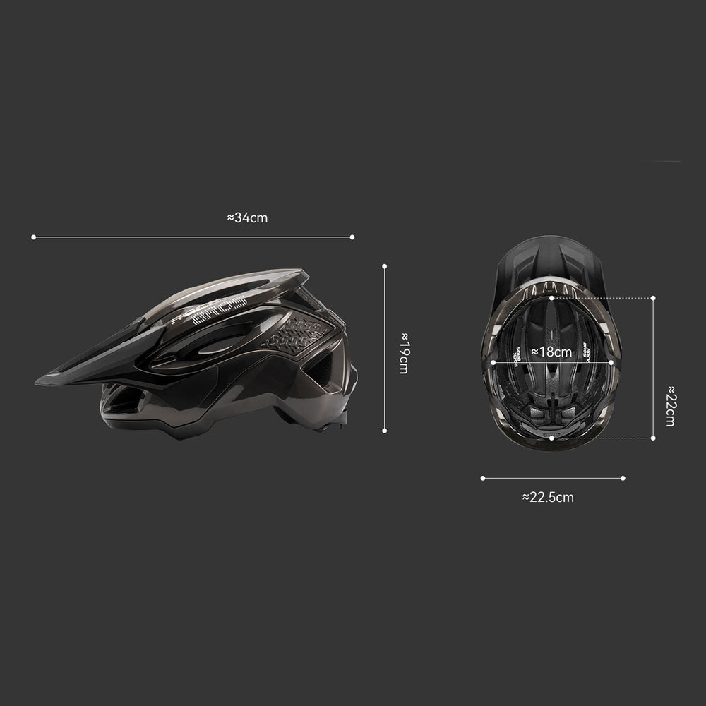 Rockbros LK-99 Mountain Bike Helmet with Adjustable Visor and Magnetic Closure 58-62 cm - Titanium