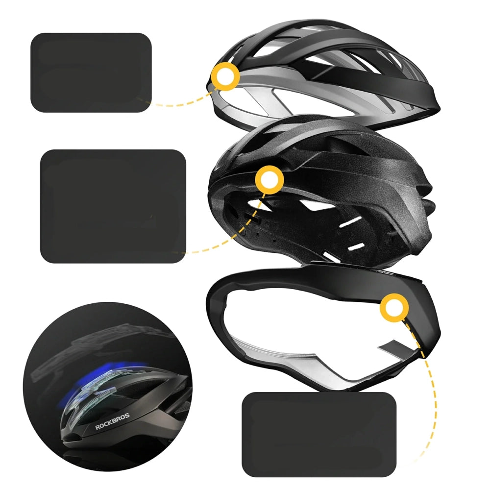 Rockbros LK-69 Bike Helmet with Reinforced Frame 58-62 cm - Black