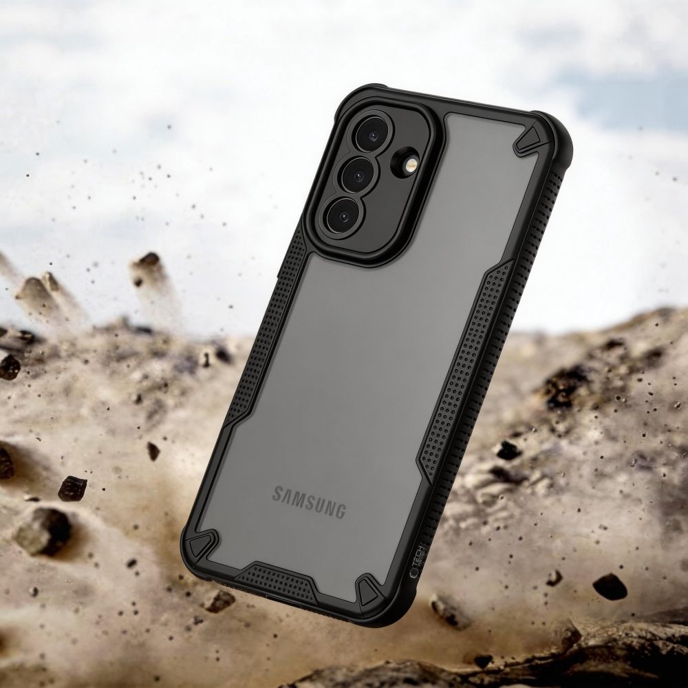 Tech-Protect Rugged Shield Case til Samsung Galaxy A57 5G - gennemskinneligt sort