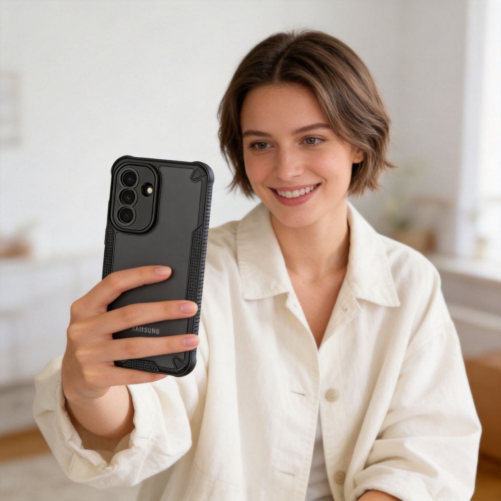 Tech-Protect Rugged Shield Case til Samsung Galaxy A57 5G - gennemskinneligt sort