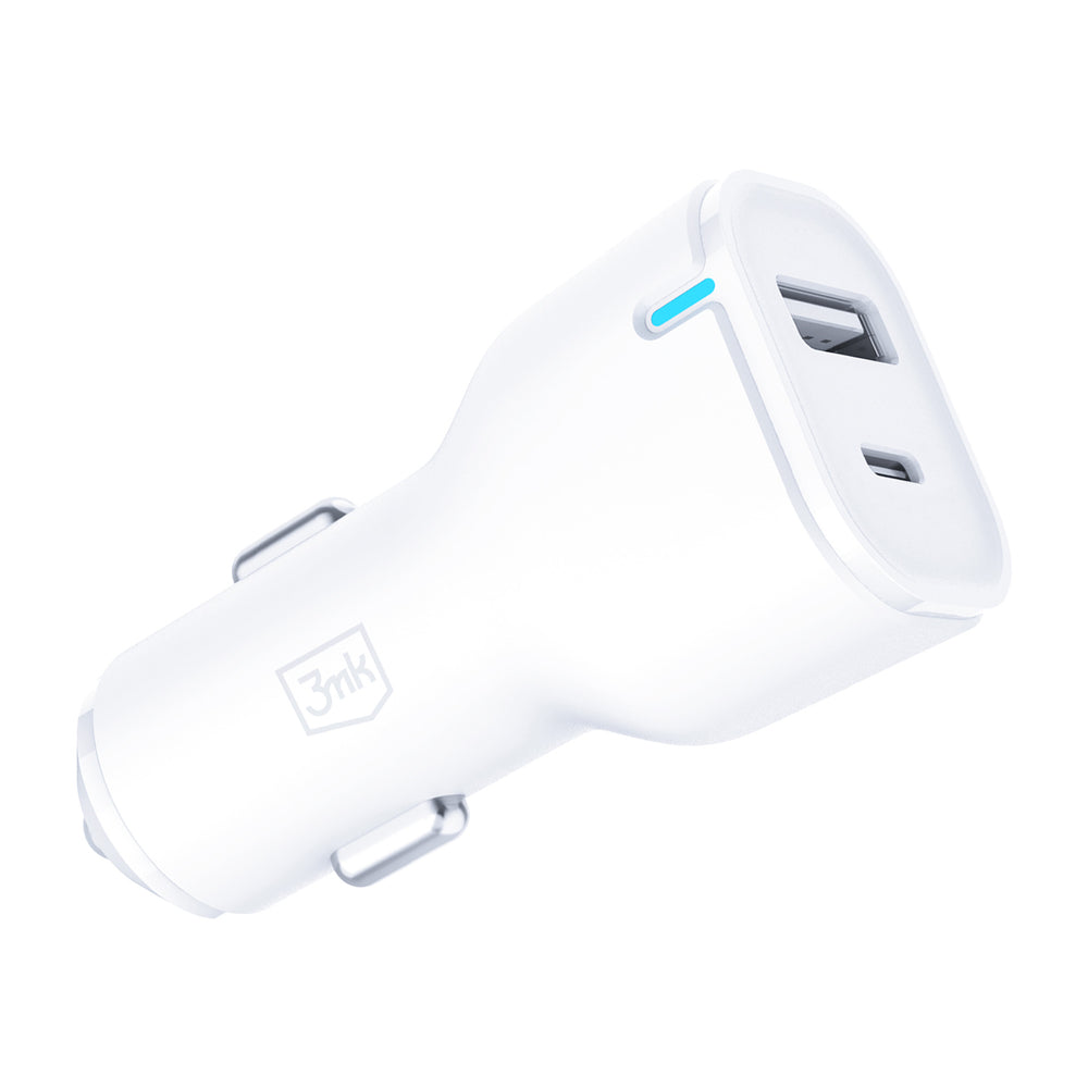 3mk Biloplader 20W PD3.0 QC 3.0 USB 1A1C - Hvid