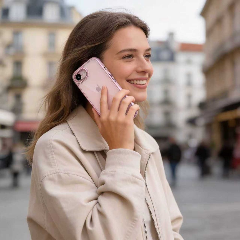 Tech-Protect Magmat Case til iPhone 16e / 17e - Gennemsigtig Pink