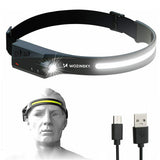 Wozinsky WLC-1200 350lm CREE LED Headlamp IPX4 with Motion Sensor - Black