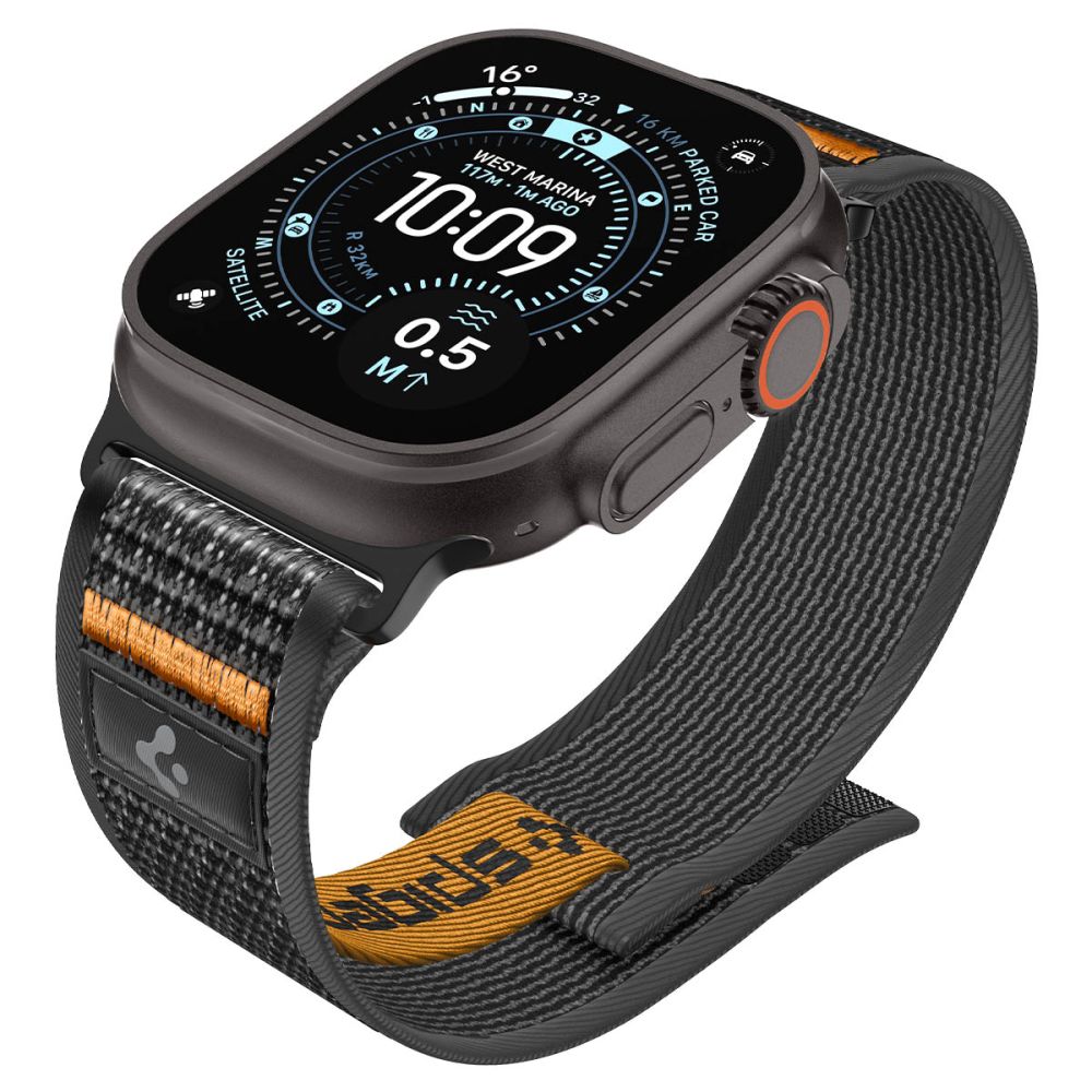 Spigen Athlex Air 2 rem til Apple Watch (44 / 45 / 46 / 49 mm) - sort og orange