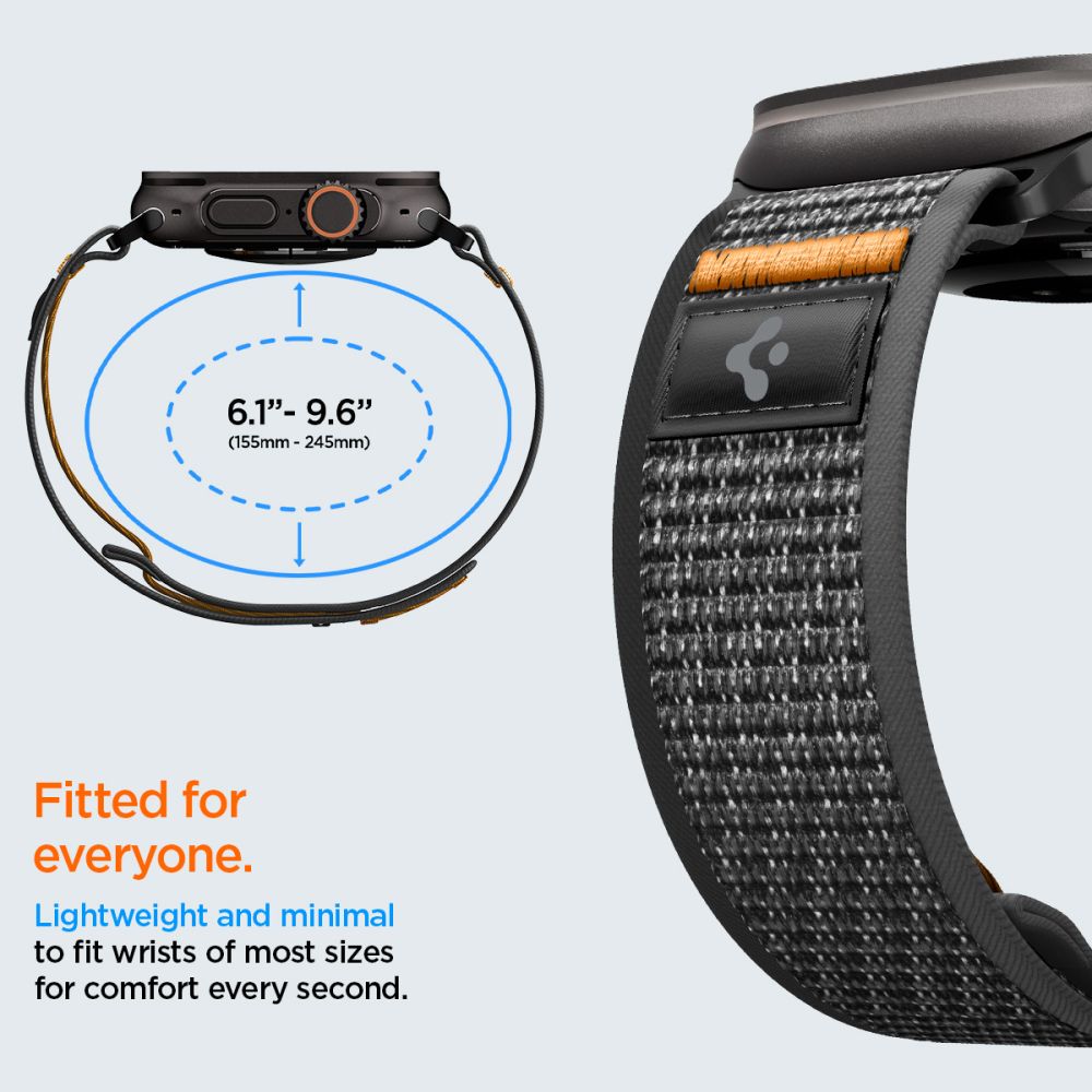 Spigen Athlex Air 2 rem til Apple Watch (44 / 45 / 46 / 49 mm) - sort og orange