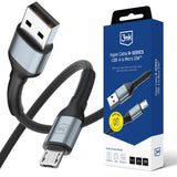 3mk Hyper Cable N-SERIES USB-A / MicroUSB 3m QC 3.0 5V / 2A 10W - sort