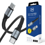 3mk Hyper Cable N-SERIES USB-C / USB-C 3m PD 3.0 QC 3.0 20V / 3A 60W - sort