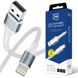3mk Hyper Cable N-SERIES USB-A / Lightning 1m QC 3.0 5V/2.4A 12W - hvid