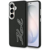Karl Lagerfeld Grained Signature Metal Resin Logo Case til Samsung Galaxy S26 - sort