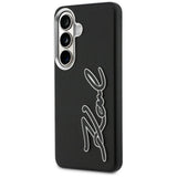 Karl Lagerfeld Grained Signature Metal Resin Logo Case til Samsung Galaxy S26 - sort