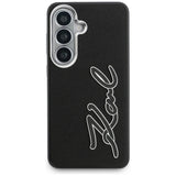 Karl Lagerfeld Grained Signature Metal Resin Logo Case til Samsung Galaxy S26 - sort
