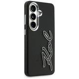 Karl Lagerfeld Grained Signature Metal Resin Logo Case til Samsung Galaxy S26 - sort