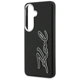 Karl Lagerfeld Grained Signature Metal Resin Logo Case til Samsung Galaxy S26 - sort