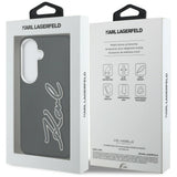 Karl Lagerfeld Grained Signature Metal Resin Logo Case til Samsung Galaxy S26 - sort