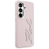 Karl Lagerfeld Grained Signature Metal Resin Logo Case til Samsung Galaxy S26 - Pink