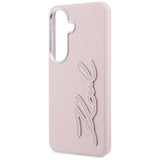 Karl Lagerfeld Grained Signature Metal Resin Logo Case til Samsung Galaxy S26 - Pink