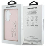 Karl Lagerfeld Grained Signature Metal Resin Logo Case til Samsung Galaxy S26 - Pink
