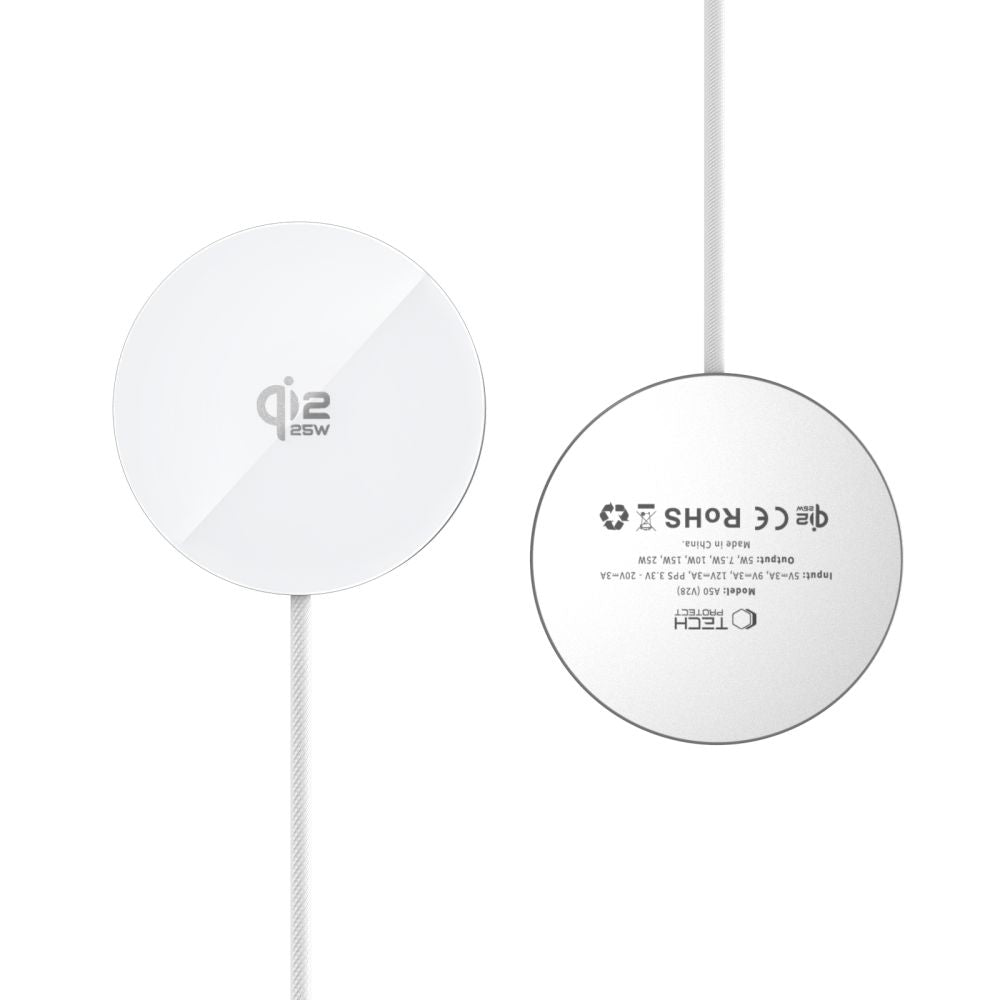 Tech-Protect A50 MagSafe 25W QI2.2 trådløs oplader - hvid