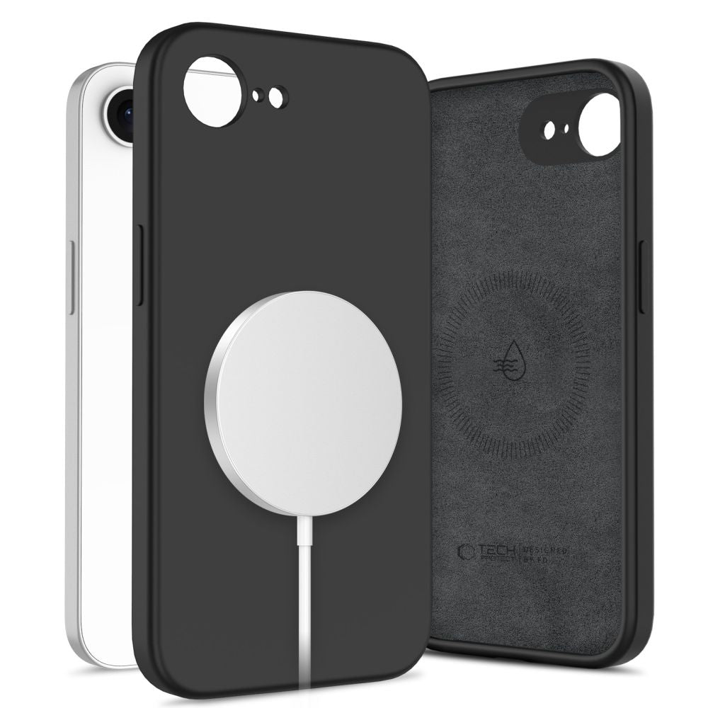 Tech-Protect Silicone MagSafe Case til iPhone 16e / 17e - sort