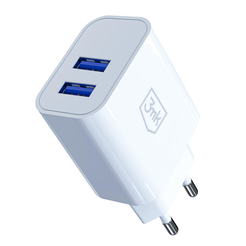 3mk FlowPower 10W 2.4A 2A Wall Charger - White