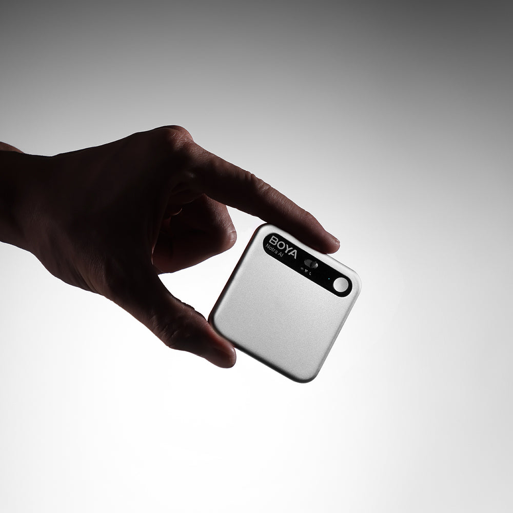 BOYA Notra Voice Recorder med AI Transcription - Sølv