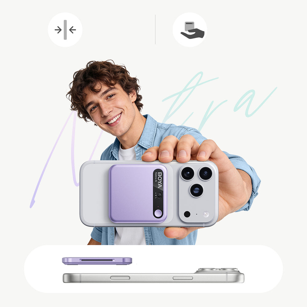 BOYA Notra Voice Recorder med AI Transcription - Purple