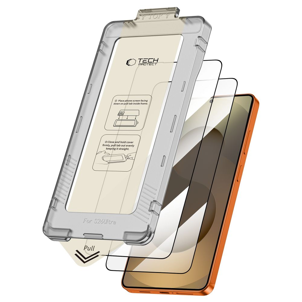 Tech-Protect Quick Set+ 2-pakke af hærdet glas til Samsung Galaxy S26 Ultra - sort