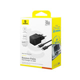 Baseus Palm 30W Wall Charger med 60W USB-C kabel 1m - sort