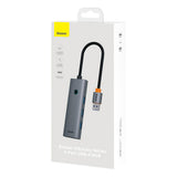 Baseus UltraJoy Series USB-A hub 4xUSB-A 3.0 1xUSB-C 5V - gray