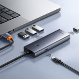 Baseus UltraJoy Series USB-A hub 4xUSB-A 3.0 1xUSB-C 5V - gray