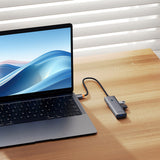 Baseus UltraJoy Series USB-A hub 4xUSB-A 3.0 1xUSB-C 5V - gray
