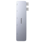 Baseus UltraJoy Series 6-in-1 USB-C 40 Gb/s USB 3.0 HDMI 4K USB Hub with SD and microSD Reader - Gray