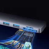 Baseus UltraJoy Series 6-in-1 USB-C 40 Gb/s USB 3.0 HDMI 4K USB Hub with SD and microSD Reader - Gray