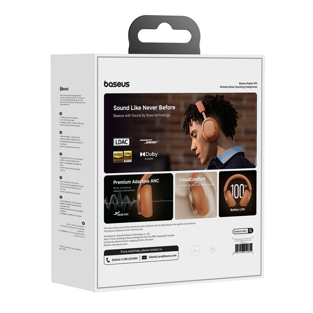 Baseus Inspire XH1 Sound by Bose ANC Dolby Audio wireless headphones, Starry Heat color