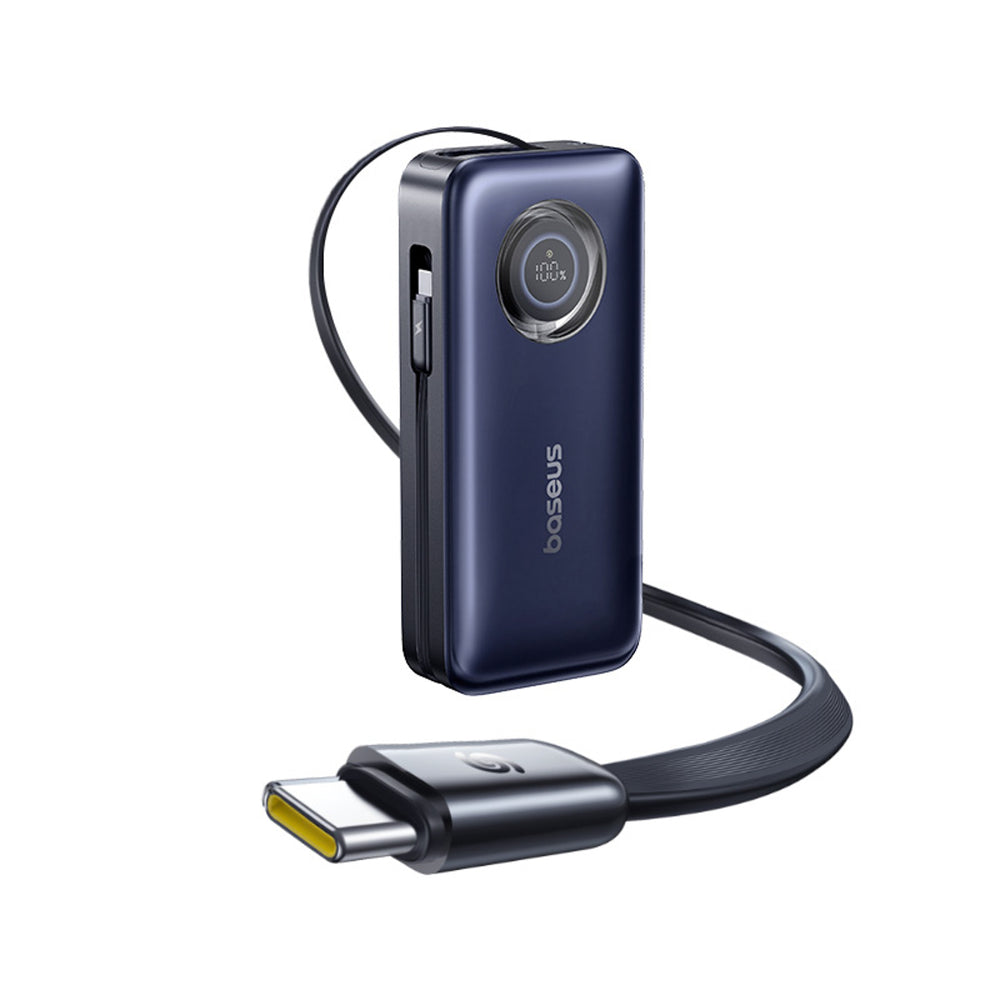 Baseus EnerCore CR11 20000mAh 100W Power Bank with Retractable USB-C Cable - Black