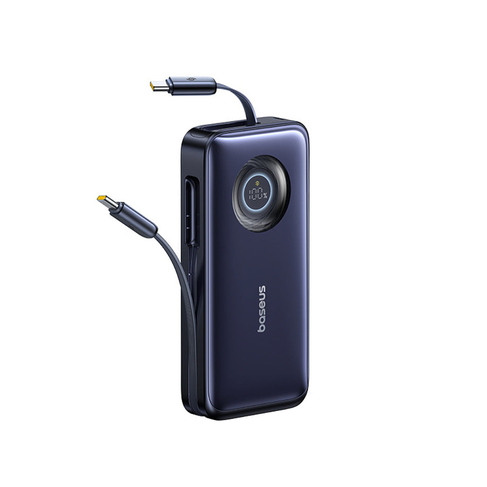 Baseus EnerCore CR11 20000mAh 100W Power Bank with Retractable USB-C Cable - Black
