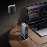 Baseus UnionJoy USB-C Docking Station 2xHDMI4K@60Hz 1xDP4K@60Hz 3xUSB-A3.0 2xUSB-C3.0 2xUSB-A2.0 1xRJ45 PD PC 1xSD+TF 1x3.5mm minijack - gray