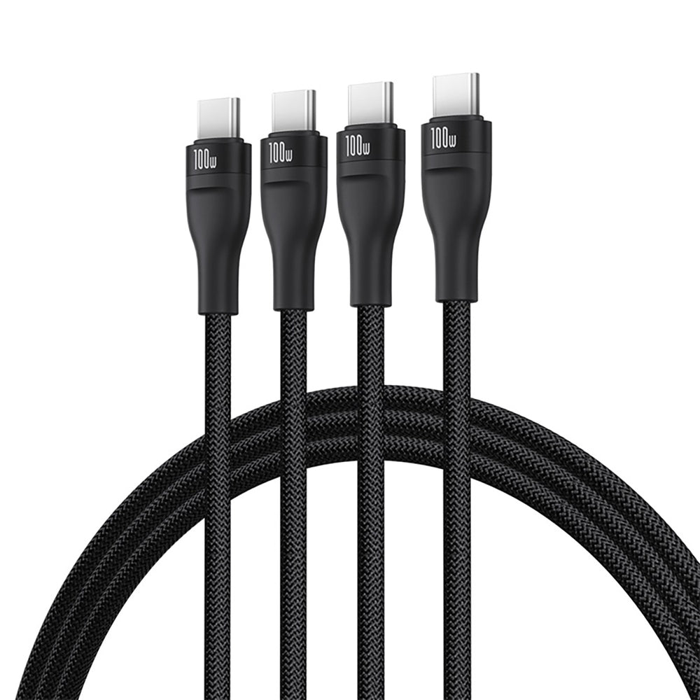 Baseus Flash Series 3 100W 3in1 USB-C Cable - 3xUSB-C 1.5m - Black