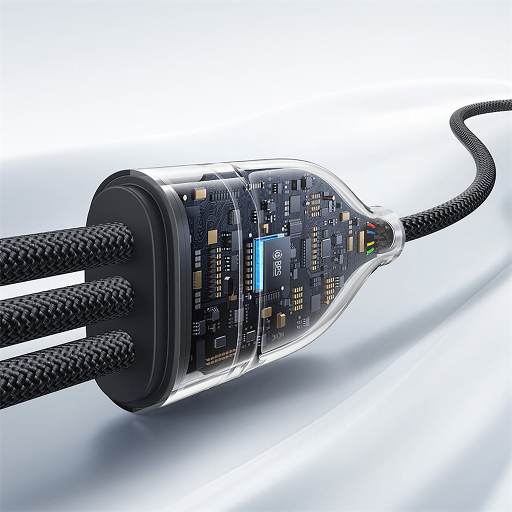 Baseus Flash Series 3 100W 3in1 USB-C Cable - 3xUSB-C 1.5m - Black
