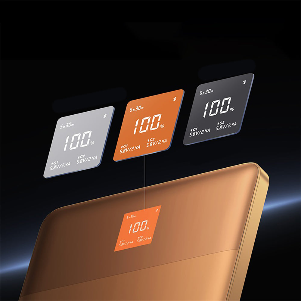 Baseus Blade2 12000mAh 65W Powerbank with Digital Display (with Baseus Mini White Series USB-C - USB-C 100W (20V/5A) 50cm White Cable) - Orange