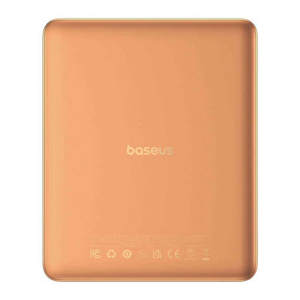 Baseus Blade2 12000mAh 65W Powerbank with Digital Display (with Baseus Mini White Series USB-C - USB-C 100W (20V/5A) 50cm White Cable) - Orange