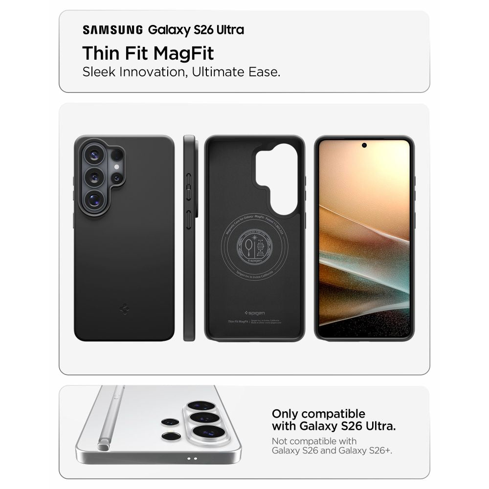 Spigen Thin Fit Mag MagSafe Case til Samsung Galaxy S26 Ultra - sort