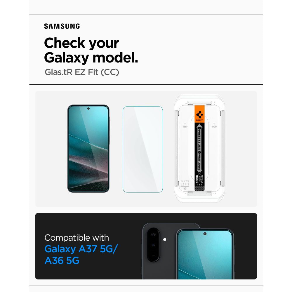 Spigen Glas.tR EZ Fit hærdet glas til Samsung Galaxy A36 / A37 5G