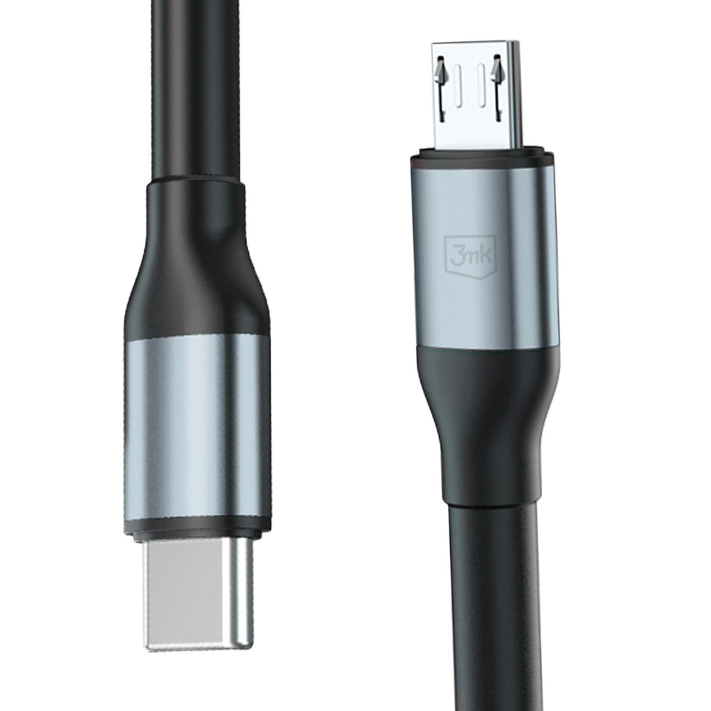 3mk Hyper Cable N-SERIES USB-C / MicroUSB 1m QC 3.0 5V / 2A 10W - sort